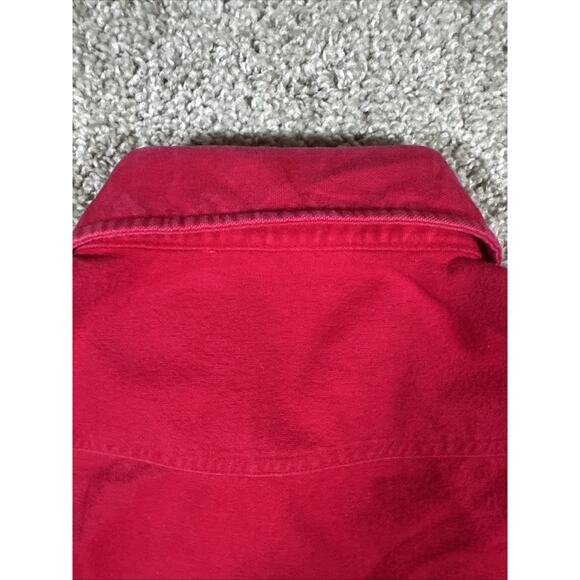 Vintage St Johns Bay Shirt Mens X-Large Red Chamois Cloth Button Up Made USA 90s - Picture 8 of 11